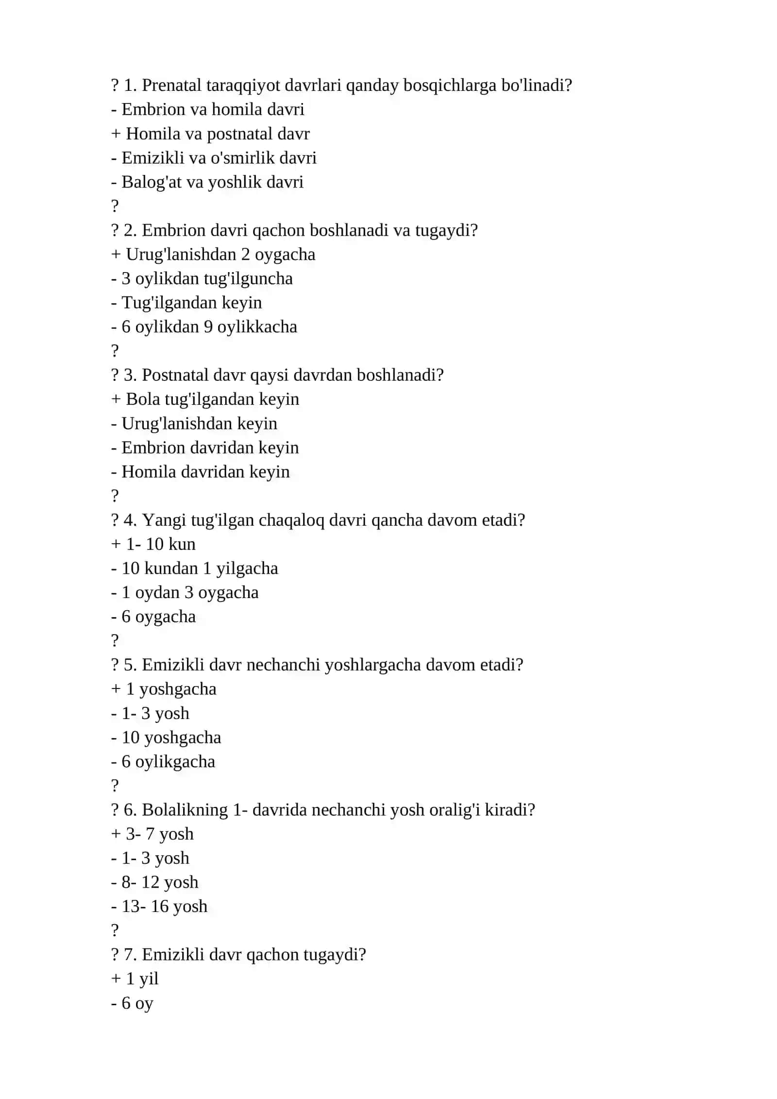 ANATOMIYA TEST SAVOLLARI 2