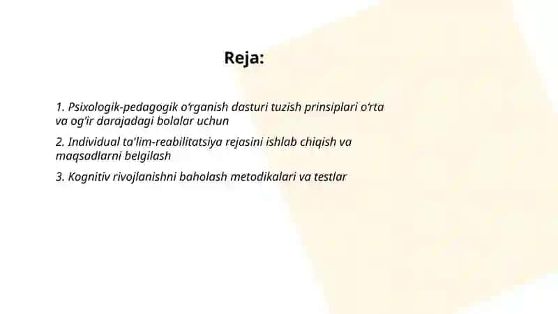 Psixologik-pedagogik o‘rganish dasturi 2
