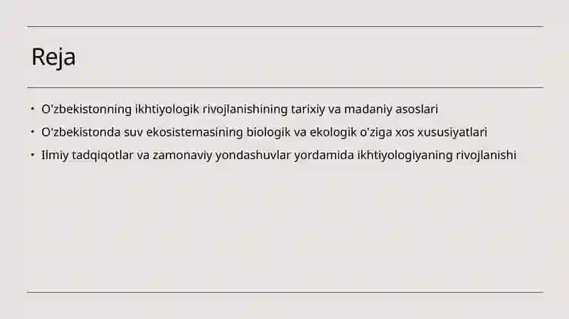 O'ZBEKISTONDA IXTIYOLOGIYA FANINING RIVOJLANISHI 2