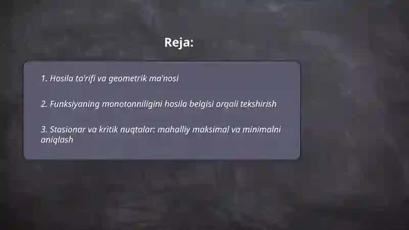 Funksiyaning Hosilasi 2
