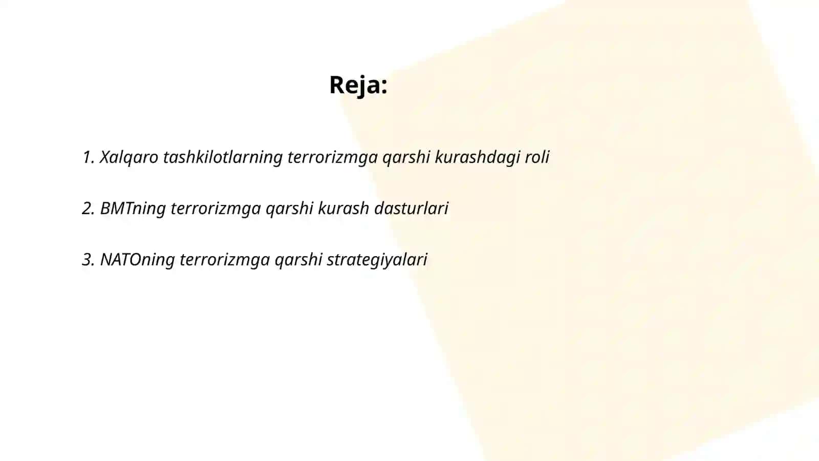Xalqaro tashkilotlarning terrorizmga qarshi kurashining ahamiyati 2