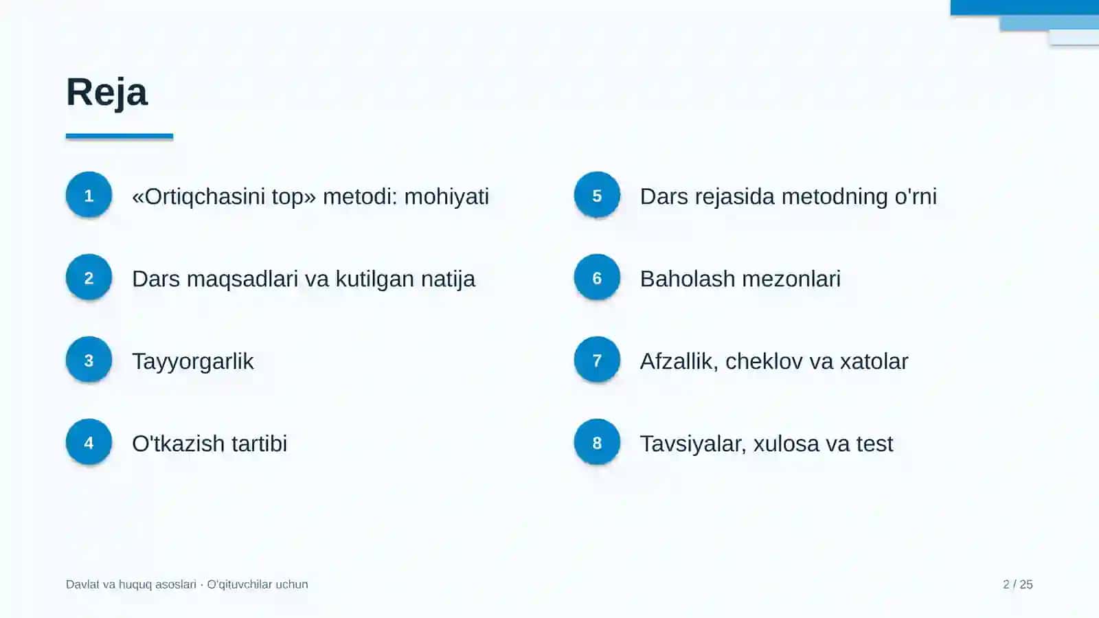 davlat va huquq asoslari darslarida ortiqchasini top metodidan foydalanish 2627 2