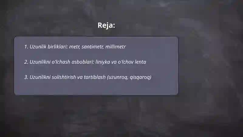 Boshlang'ich sinflarda uzunlik 2