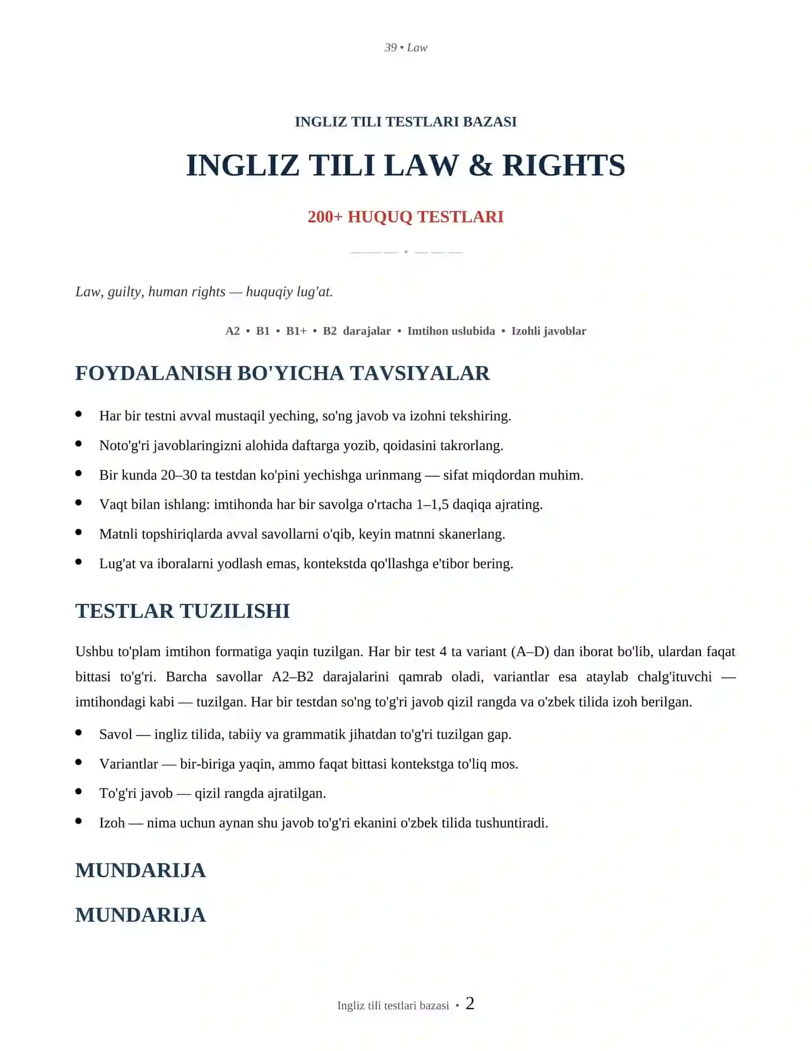 INGLIZ TILI LAW & RIGHTS 2