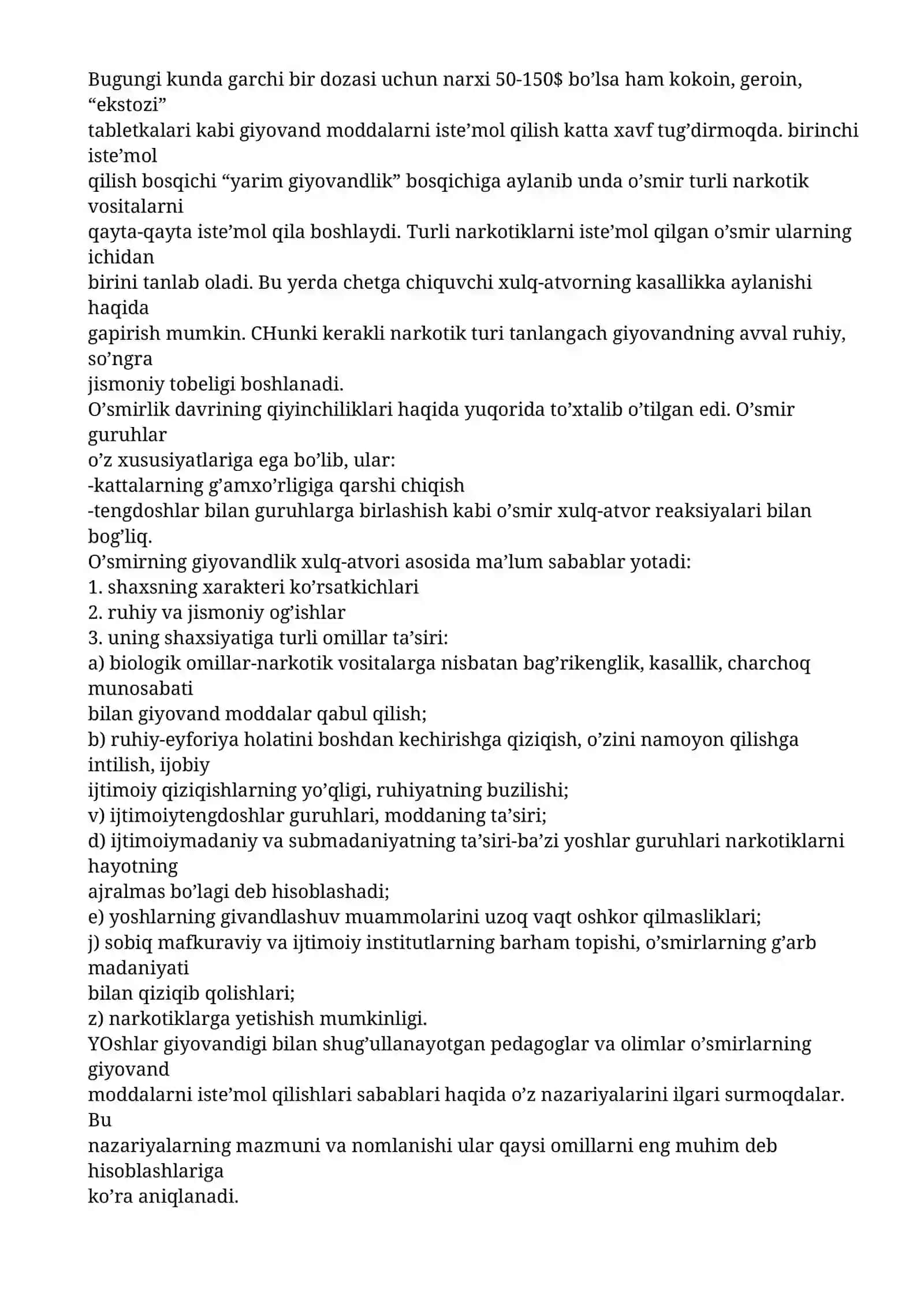 Giyovandlik va ijtimoiy pedagogik muammolari 2