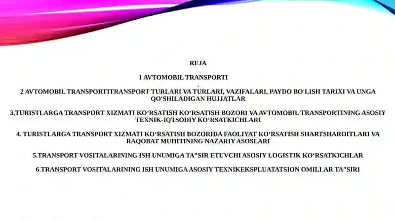 Avtomobil transporti 2