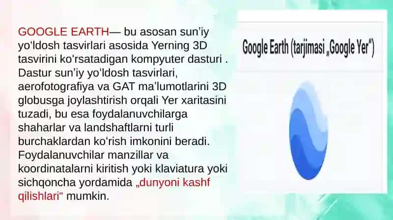 GOOGLE EARTH dasturi 2