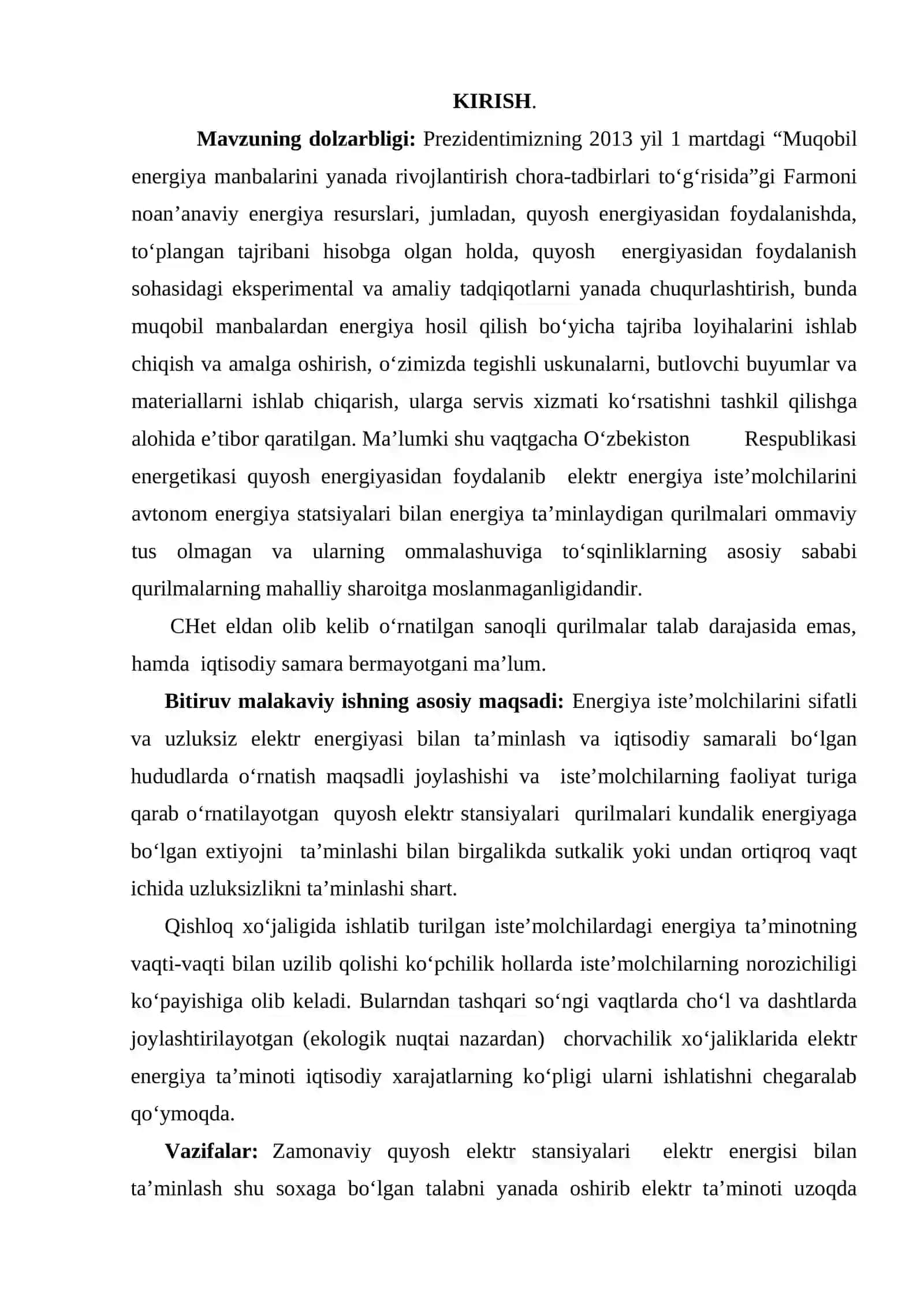 O'zbekiston mintaqalariga yashil elektr-energiyani (Quyosh energiyasini) yanada rivojlantirishning itisodiy ahamiyati 2