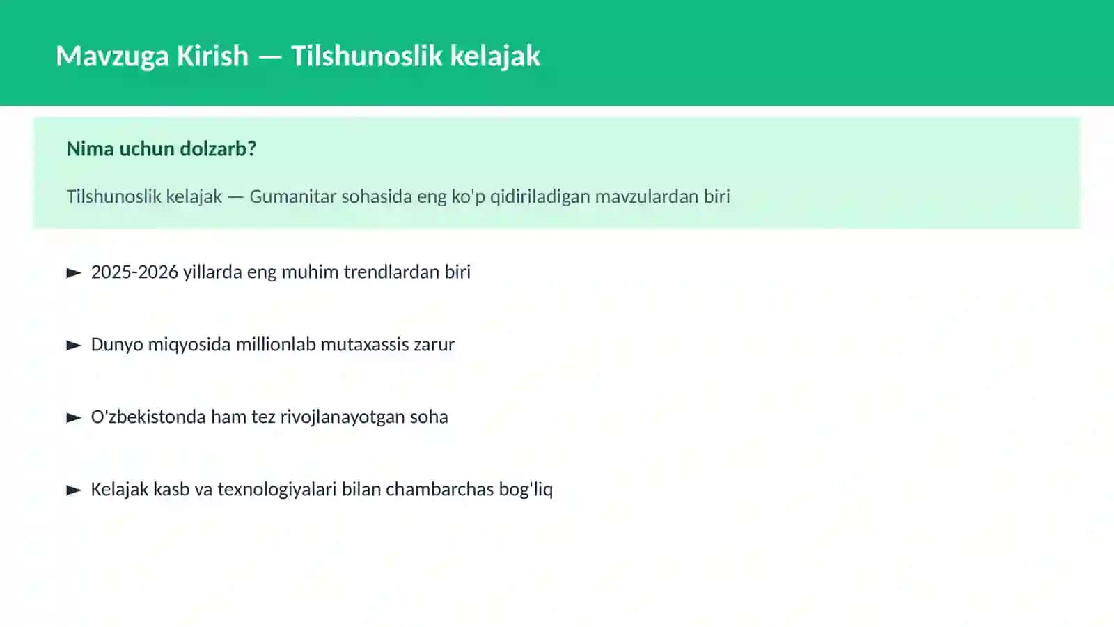 Tilshunoslik kelajak 2