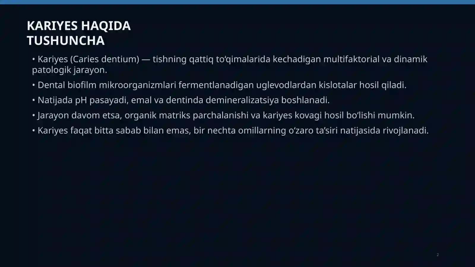 KARIYES KELIB CHIQISH NAZARIYALARIVA KARIYES EPIDEMIOLOGIYASI 2