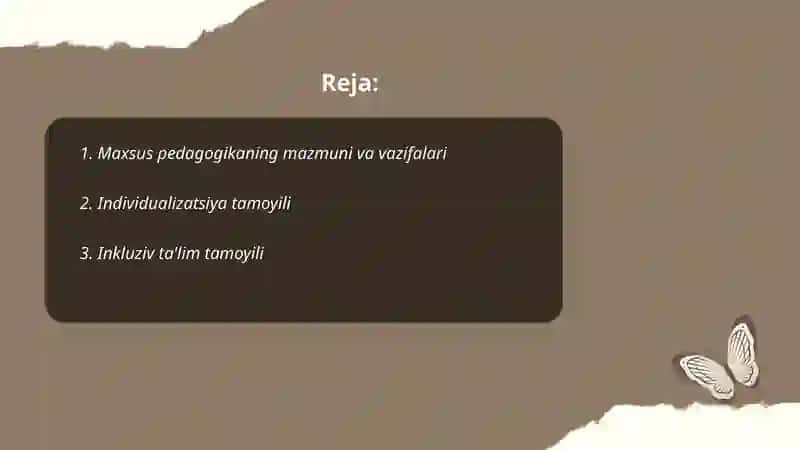 Maxsus pedagogikaning tamoyil va metodlari 2