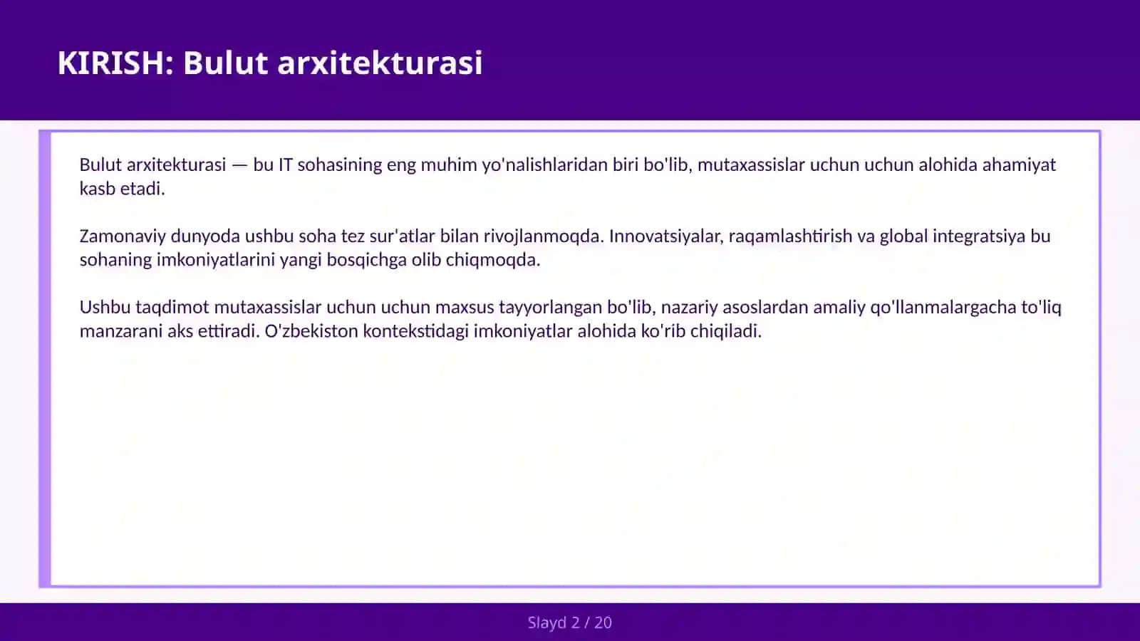 Bulut arxitekturasi 2