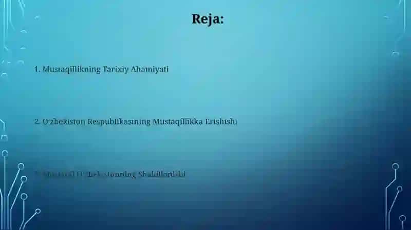 Mustaqil Õzbekiston Respublikasuning tashkil topishi va uning tarixiy ahamiyati 2