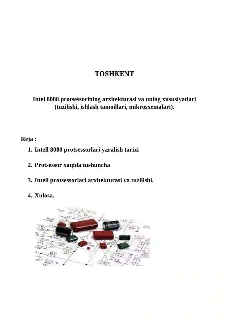 Intel 8088 protsessorining arxitekturasi va uning xususiyatlari 2