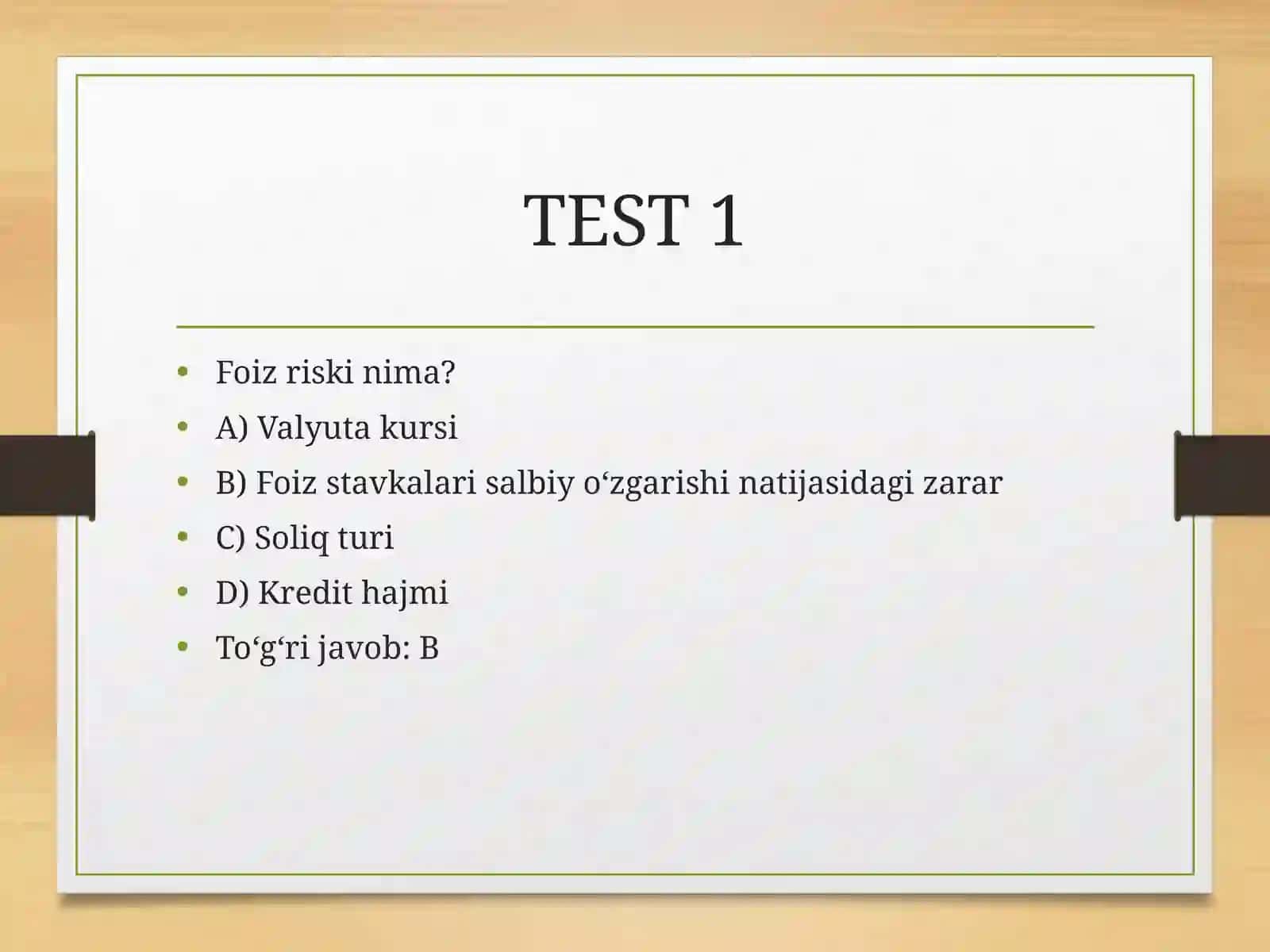 Foiz riski  termin test krasword 2