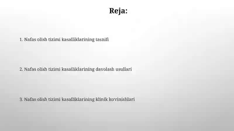 Nafas olish tizimi kasalliklari 2