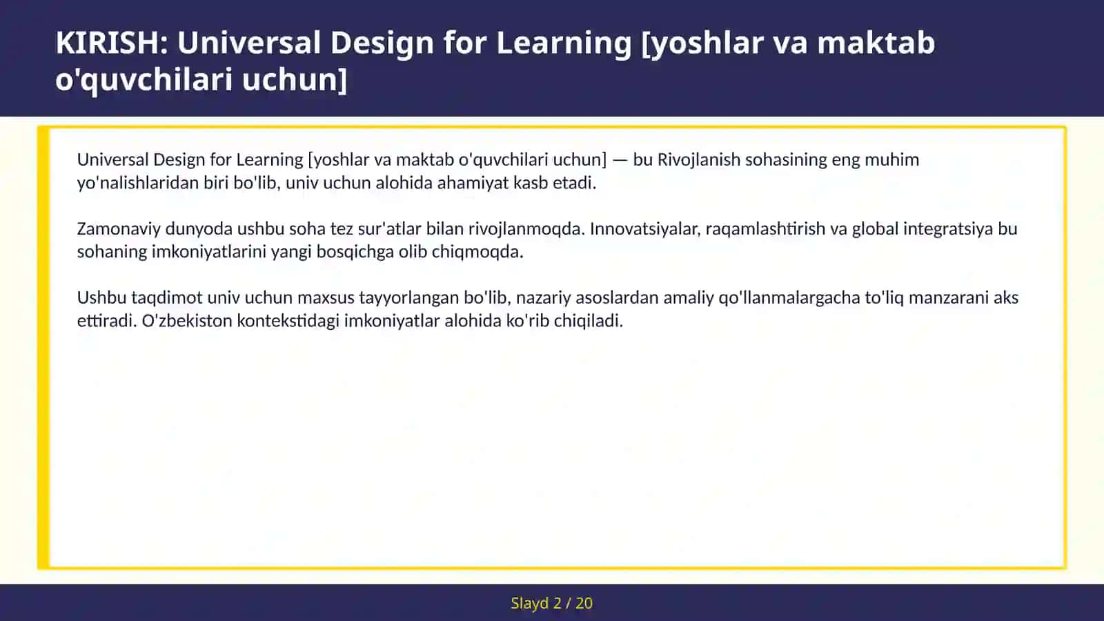 Universal Design for Learning [Yoshlar va maktab o'quvchilari uchun] 2