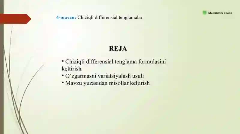 Chiziqli Differensial Tenglamalar 2