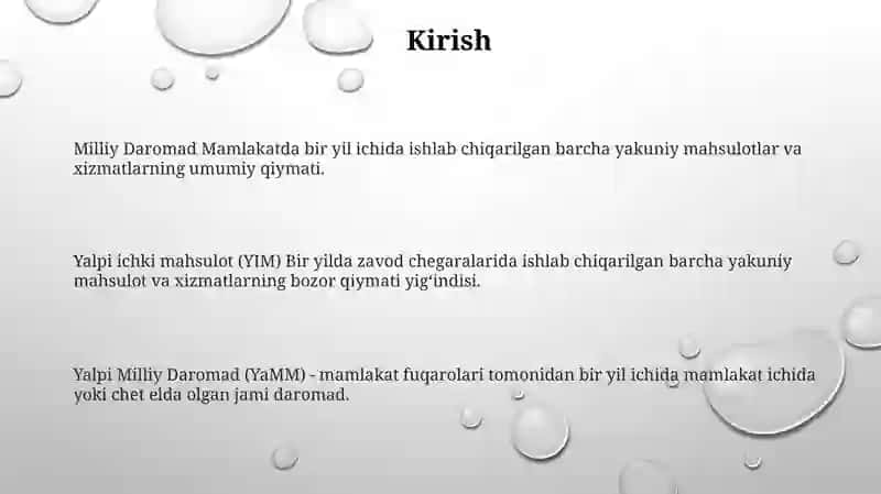 Milliy Daromad Va Milliy Hisoblar Tizimidagi Boshqa Daromad KoʻRsatkichlari 2