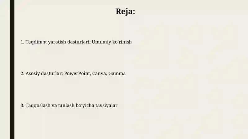 Presentation dasturlari 2