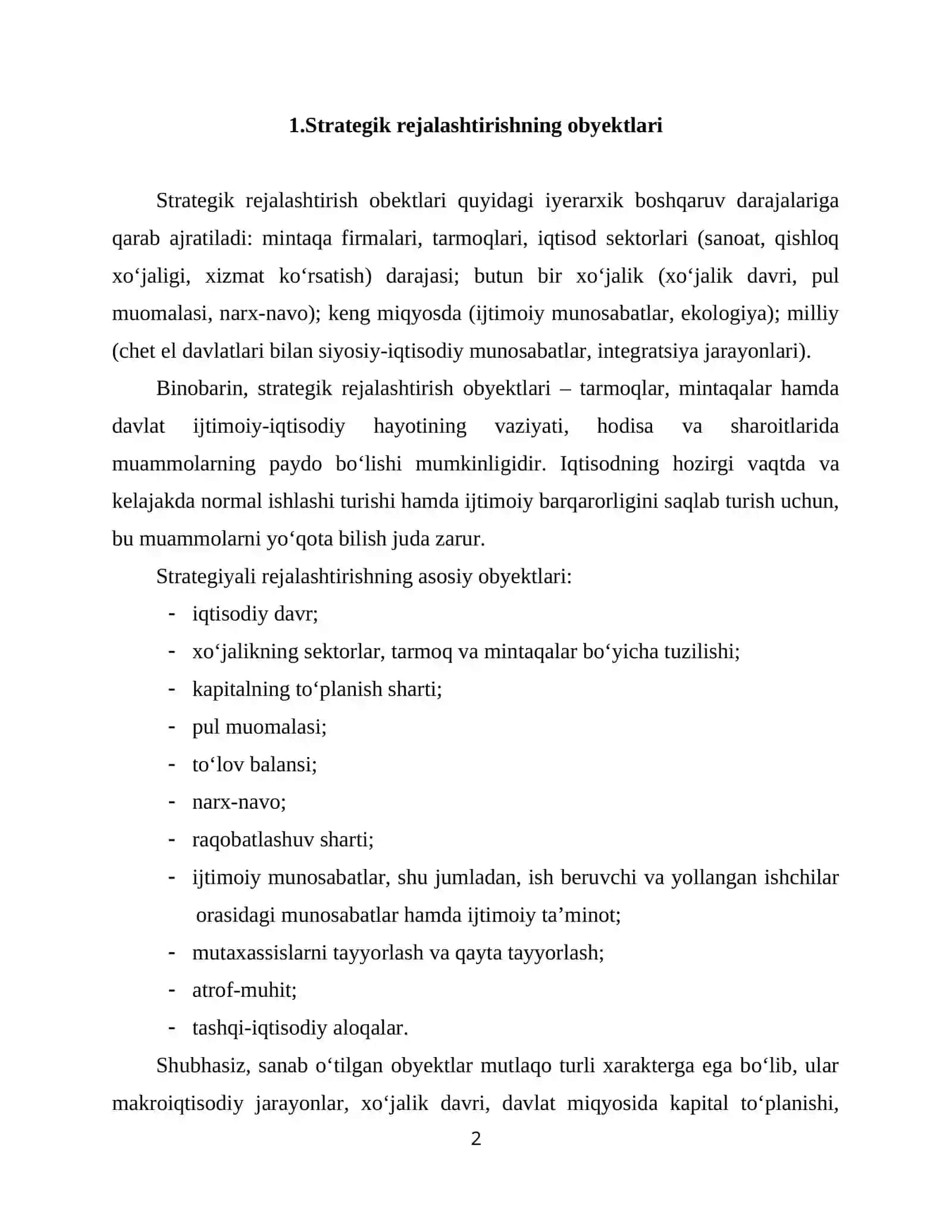 STRATEGIK REJALASHTIRISHNING OBYEKTLARI VA SUBYEKTLARI 2