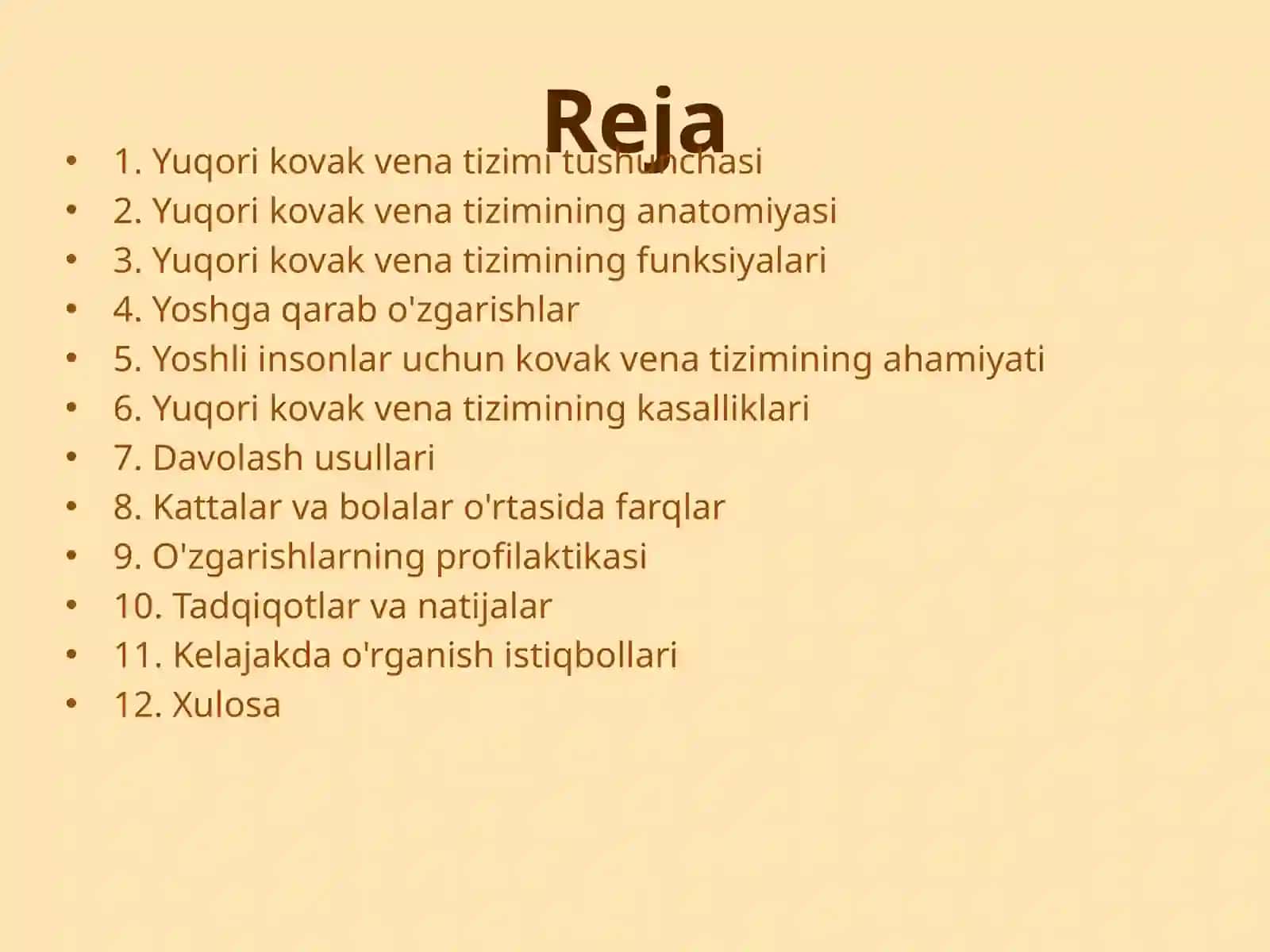 Yuqori Kovak Vena Tizimi va Uning Yoshga Qarab O'zgarishi 2