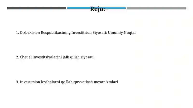 Investitsiya loyihalarini baholash va tanlash mexanizmlari 2