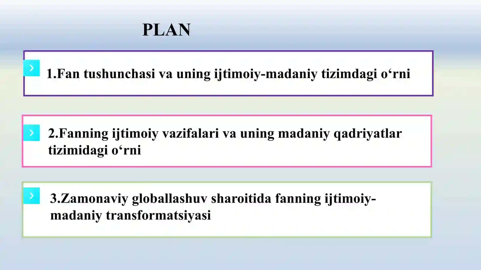 Fan ijtimoiy madaniy hodisa. 2