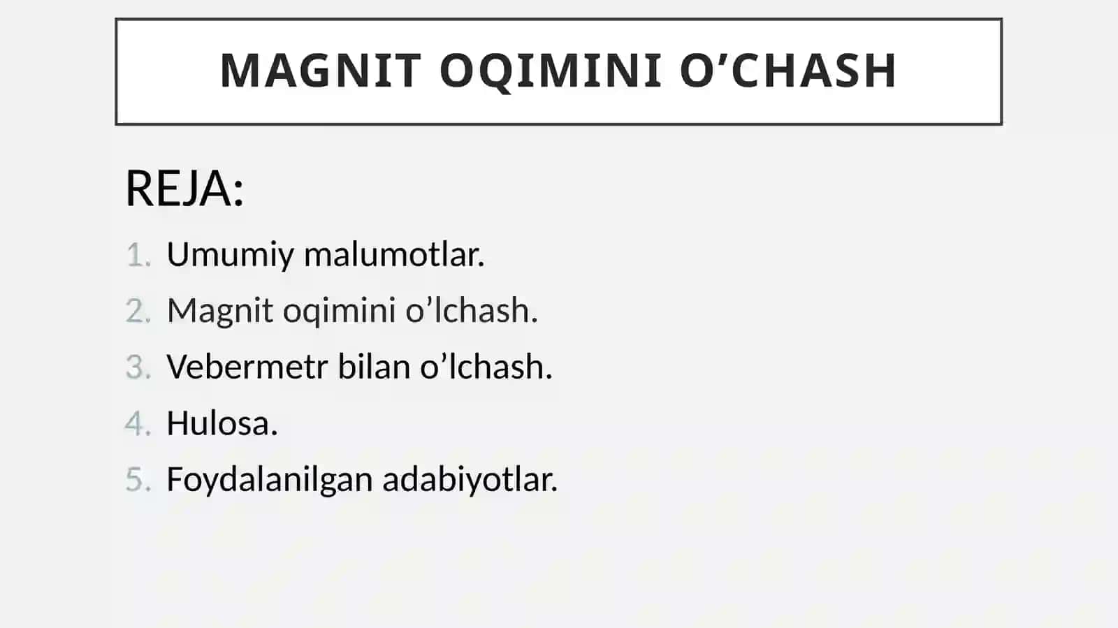 ELEKTRO’LCHOVLARI fanidan MUSTAQIL ISHI 2