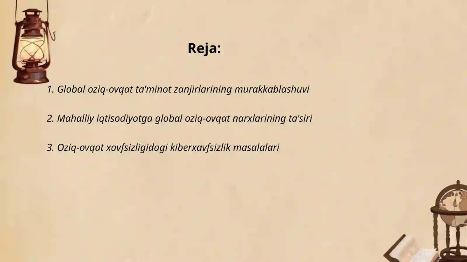 Oziq-ovqat xavfsizligining global tendensiyalari va ularning mahalliy iqtisodiyotga ta'siri 2