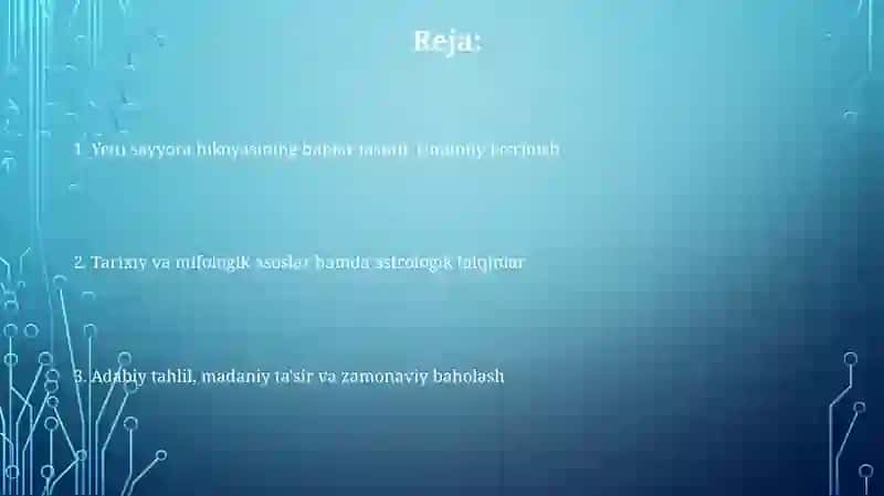 Sabai sayyor dostoning boblar tasnifi 2