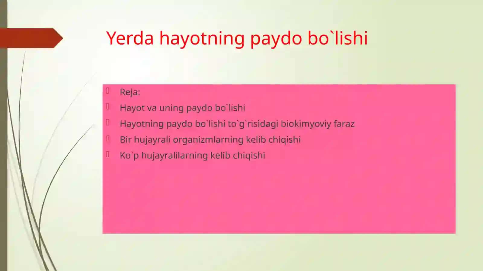 Yerda  hayotning  paydo  bo`lishi 2