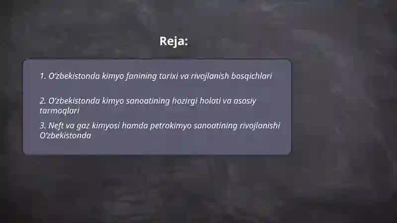 Oʻzbekistonda kimyo fani va sanoati hamda ularning rivojlanishi asoslari 2