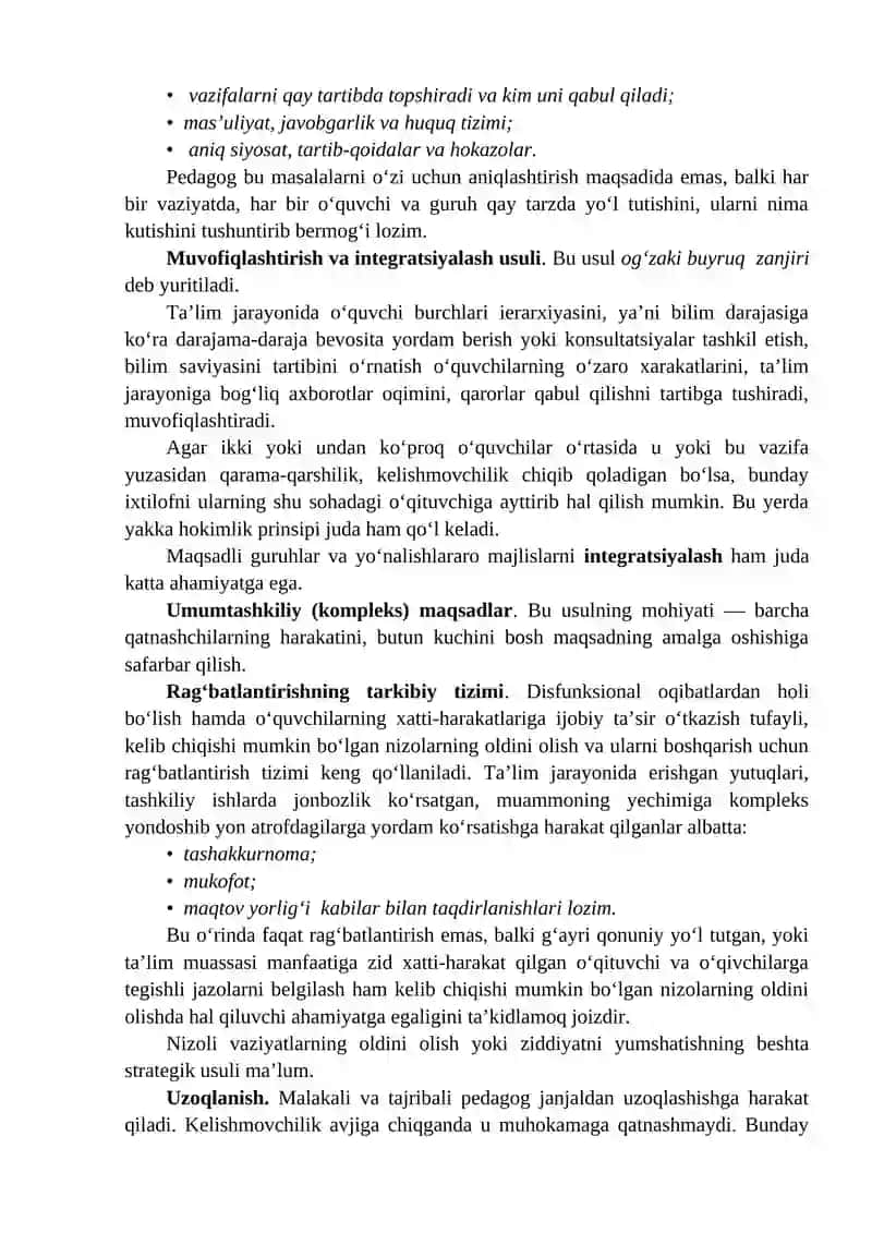 Pedagogik konfliktlarni boshqarish tartiblari va usullari 2