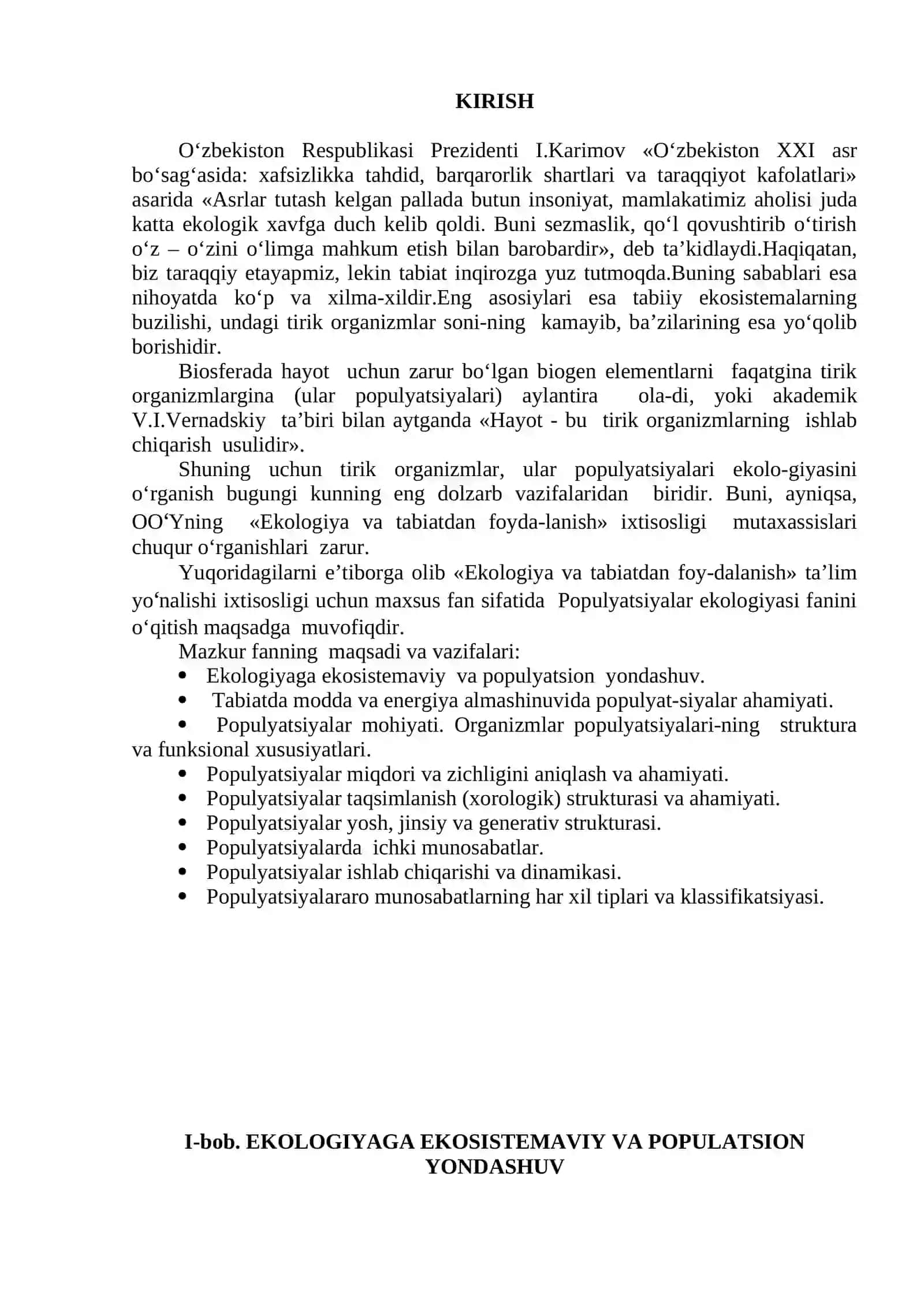 POPULYATSIYALAR EKOLOGIYASI 2