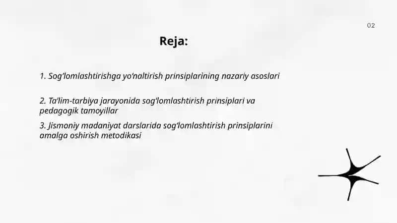 Jismoniy madaniyat ta’limi va tarbiyasini sog‘lomlashtirishga yo‘naltirish prinsiplari 2
