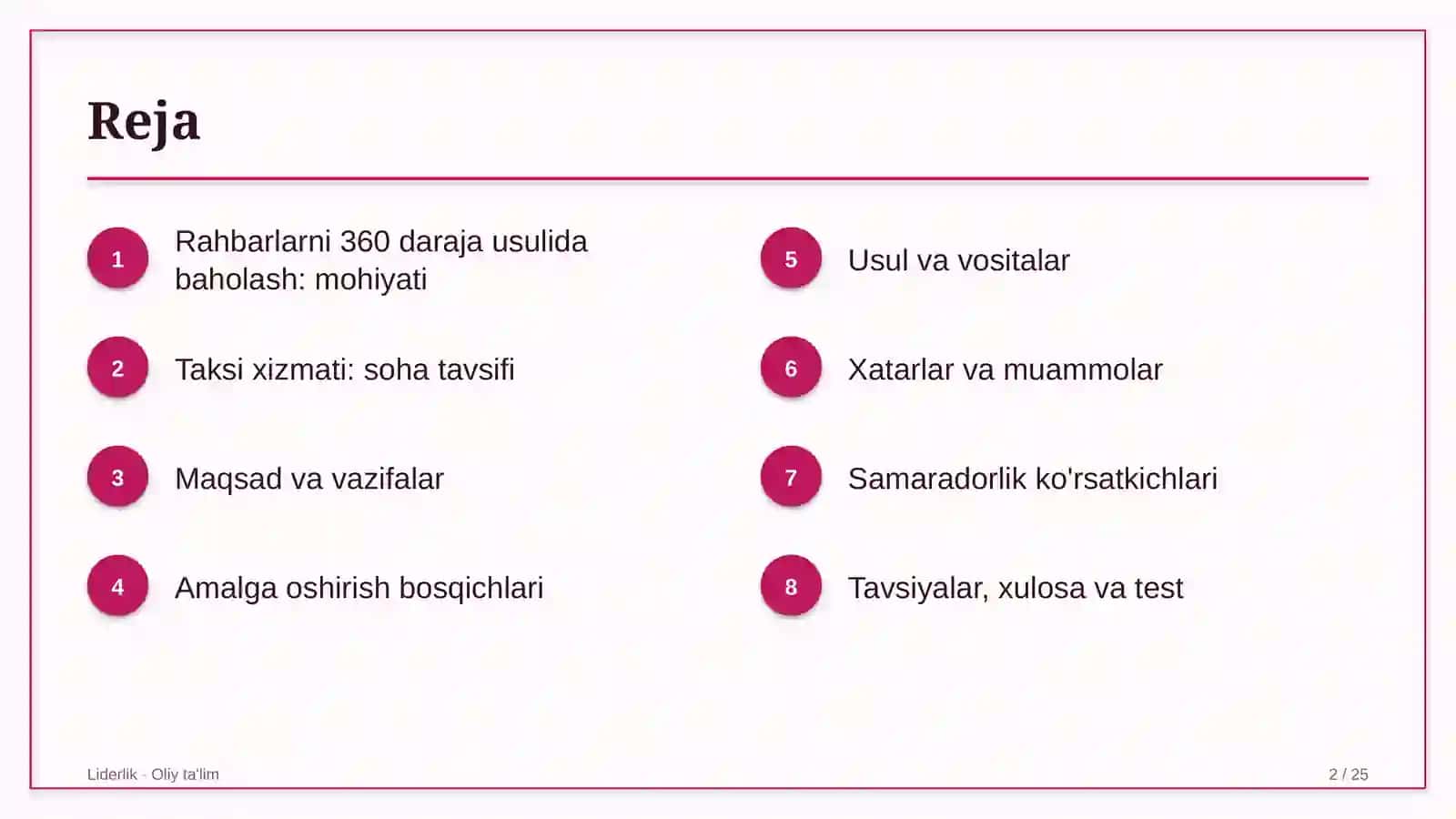 taksi xizmatida rahbarlarni 360 daraja usulida baholash 8875 2