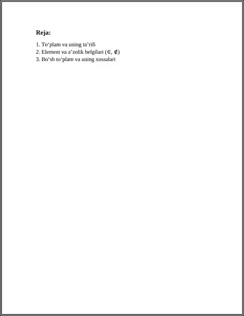 TOʻPLAMLAR 2