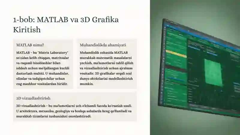 MATLABda 3D Vizuallashtirish 2