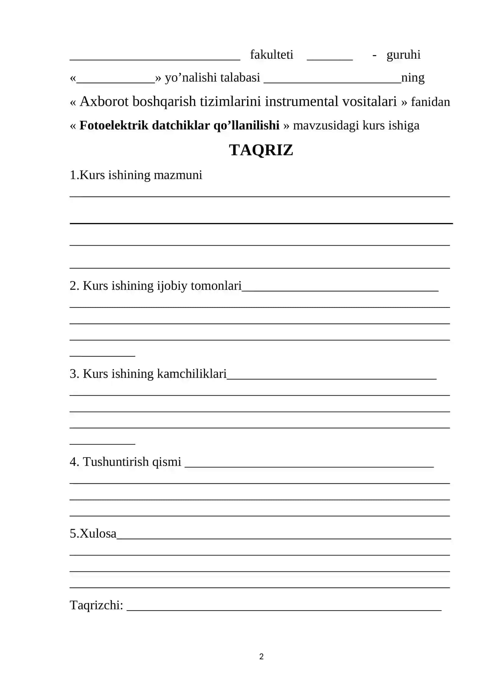 Fotoelektrik datchiklar qo'llanilishi 2