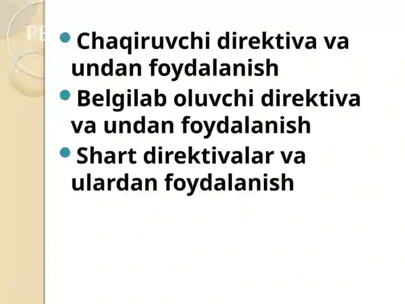 Direktivalar va ualarning turlari 2