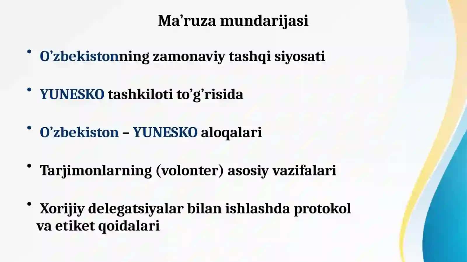 O’zbekiston Respublikasining zamonaviy tashqi siyosati 2