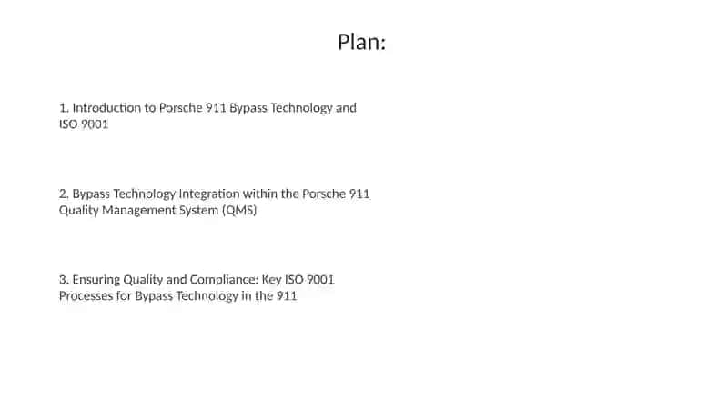 Porsche 911 Bypass Technology ISO 9001 2
