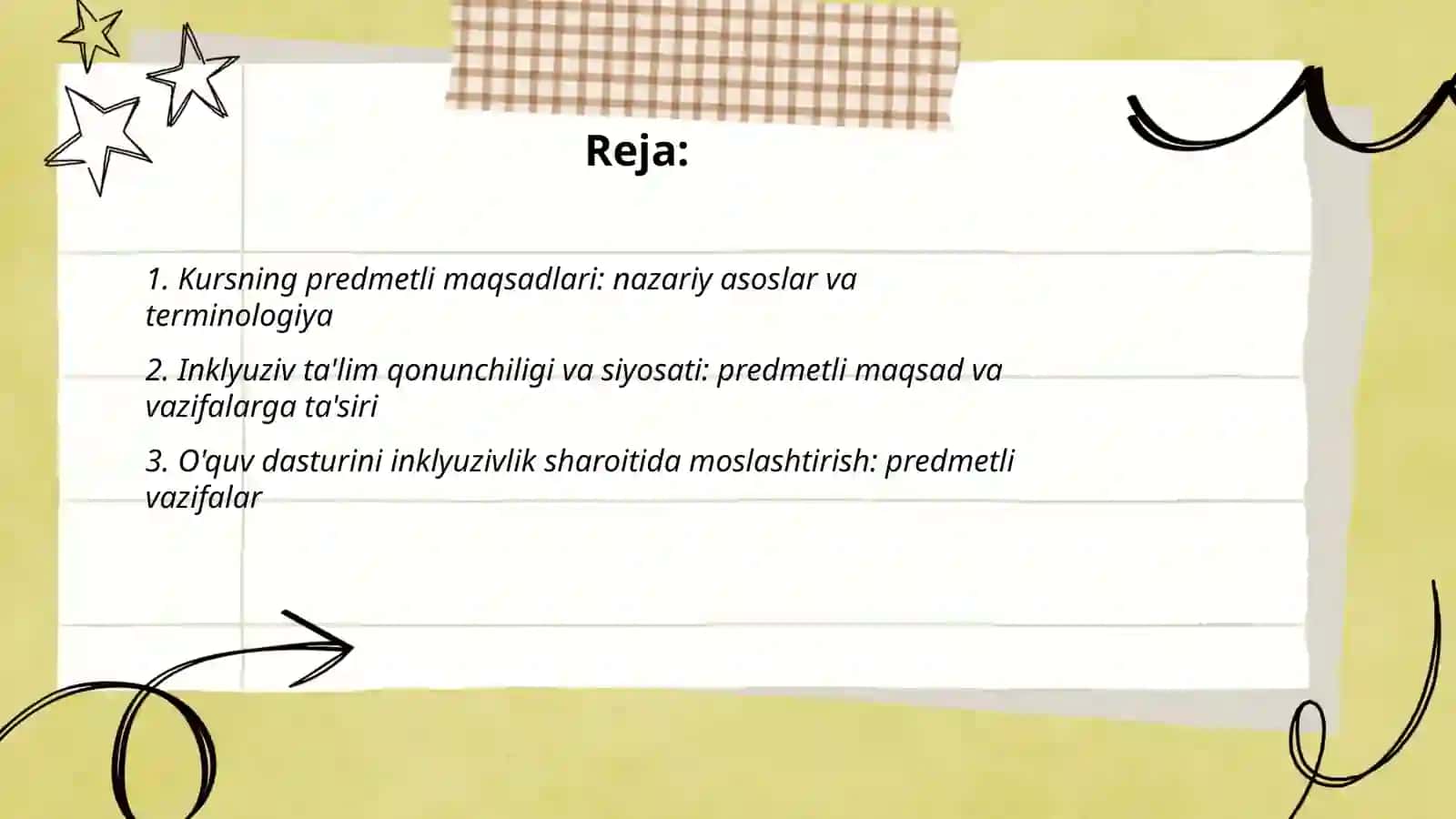 Inklyuziv talim kursining predmetli maqsadi vazifalari 2