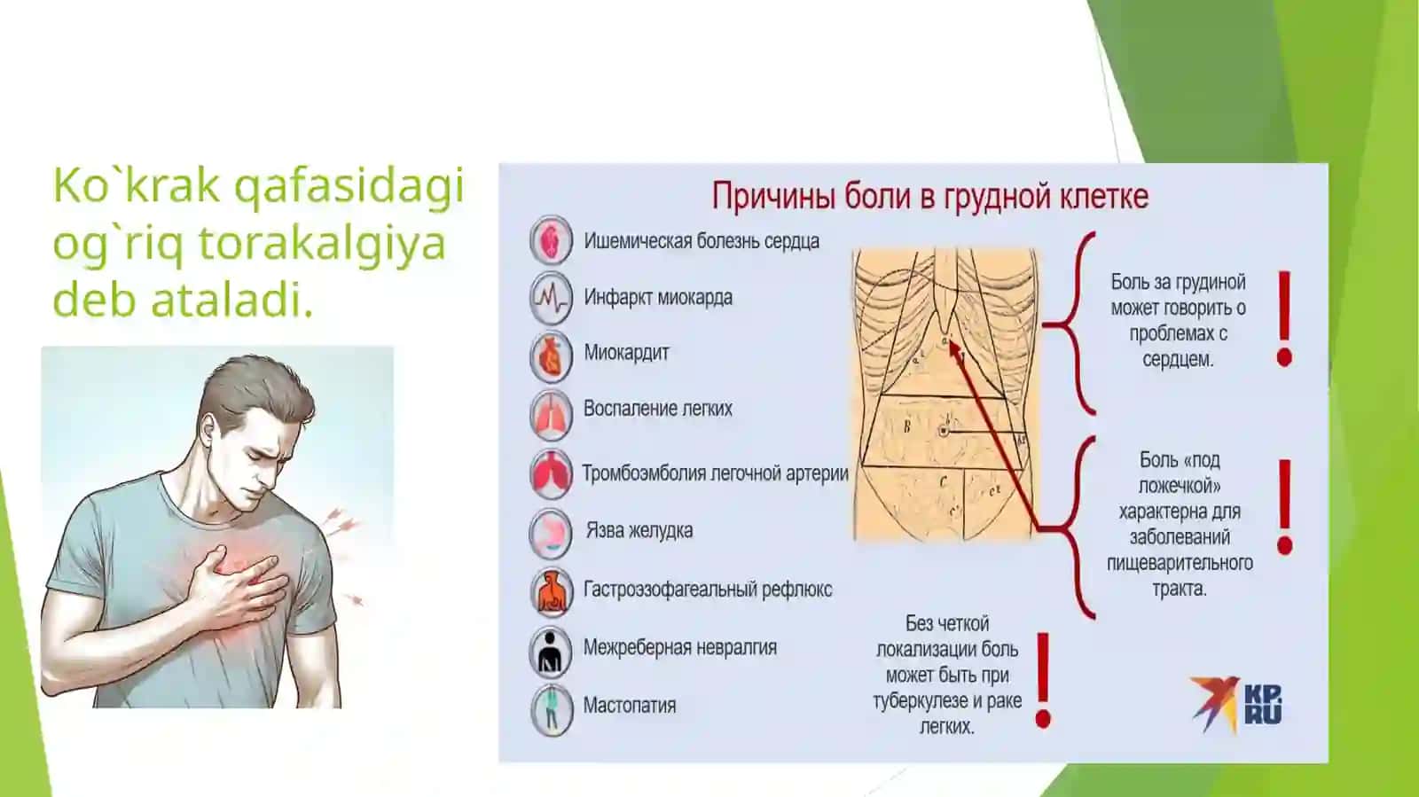 Pulmonologiya: Ko`krak qafasidagi og`riq 2