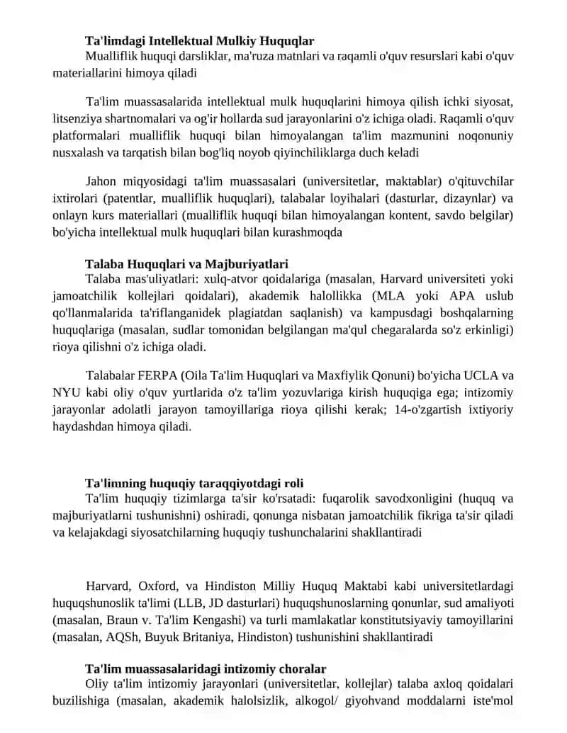 Tarbiya va huquq fanlari tizimi 2