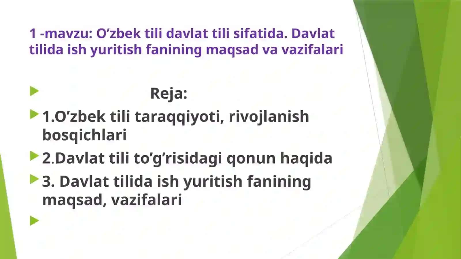 Davlattilidaishyuritishfanidan1-ma`ruzasi 2