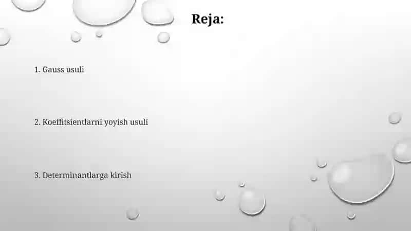 Matrixning determinantini sonli usulda hisoblash 2