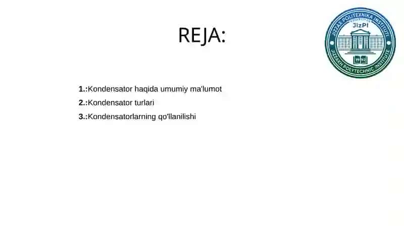 Kondensator va uning turlari 2