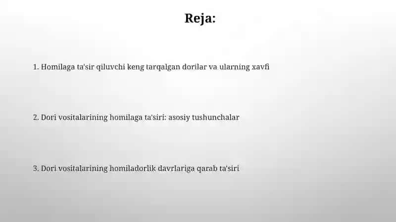 Dorivositalarining homilagata’siri 2